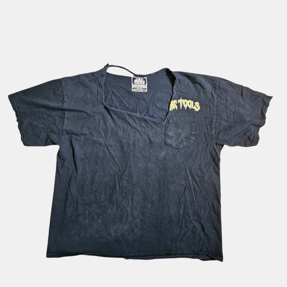 VTG Mac Tools Mens‎ Frankenstein Zombie Graphic Print T-Shirt 2X Cotton Thrashed